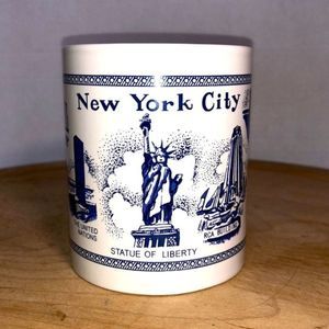 Vintage New York City Souvenir Coffee Cup with Attractions